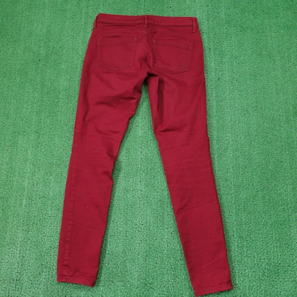 Express Pants Womens 2 Red Jegging Skinny‎ Slim Stretch Denim Pockets 30x29